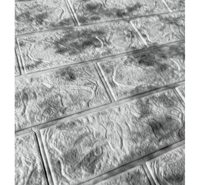 3Д панелі самоклейка під цеглу сіро-синій мармур, м'які самоклеючі 3D панелі 700x770x3мм (218-3)