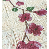 3Д панелі самоклейка, м`які стінові самоклеючі 3D панелі під цеглу 700x770x3мм, Сакура (6234-3)