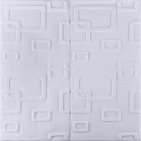 3Д панелі самоклейка, м'які стінові самоклеючі 3D панелі білі 700x700x5мм, Модерн (3191-5)