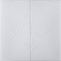 3Д панелі самоклейка, м'які стельові та стінові самоклеючі 3D панелі білі 700x700x5мм, Сніг (3461-5)