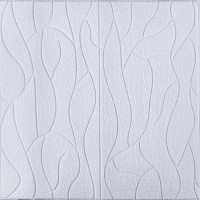 3Д панелі самоклейка, м'які стінові самоклеючі 3D панелі білі 700x700x5мм, Скеля (3171-5)