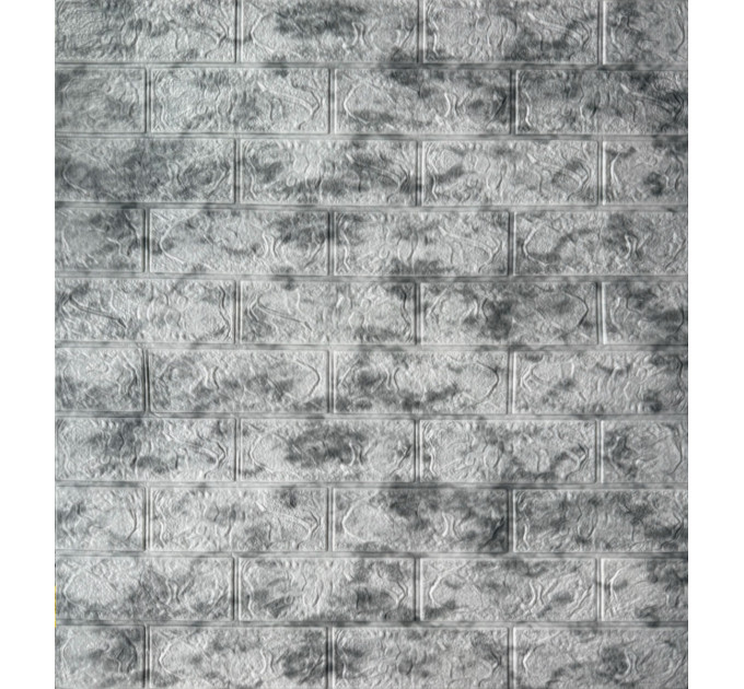 3Д панелі самоклейка під цеглу сіро-синій мармур, м'які самоклеючі 3D панелі 700x770x3мм (218-3)