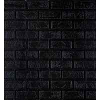 3Д панелі самоклейка під цеглу деко графіт, м'які стінові самоклеючі 3D панелі 700x700x5мм (6013-5)