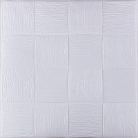 3Д панелі самоклейка, м'які стельові та стінові самоклеючі 3D панелі біле плетіння 700x700x5мм (3101-5)