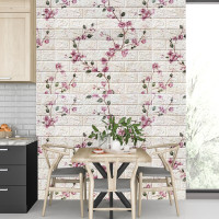 3Д панелі самоклейка, м`які стінові самоклеючі 3D панелі під цеглу 700x770x3мм, Сакура (6234-3)