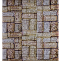 3Д панелі самоклейка, м`які стінові самоклеючі 3D панелі під цеглу 700x770x5мм, Пробки (2170-5)