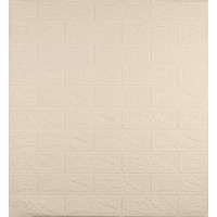 3Д панелі самоклейка, м'які стінові самоклеючі 3D панелі під цеглу 70x77см, Слонова кістка (345-3)