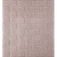 3Д панелі самоклейка, м'які стінові самоклеючі 3D панелі під цеглу рожеве золото 700x770x5мм (347-5)