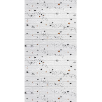 3Д панелі самоклейка в рулоні 20м, м'які самоклеючі 3D панелі під білу цеглу з зірками