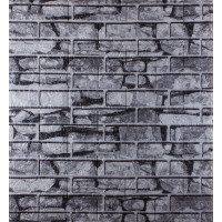 3Д панелі самоклейка, стінові самоклеючі 3D панелі під камінь700x770x5мм, Вугілля (1283-5)