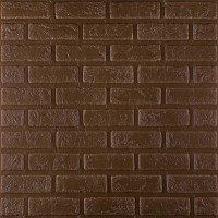 3Д панелі самоклейка під коричневу цеглу деко, м'які стінові самоклеючі 3D панелі 700x700x5мм (3605-5)
