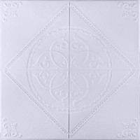 3Д панели самоклейка, мягкие потолочные и стеновые самоклеющиеся 3D панели белые 700x700x5мм, Кристал (3471-5)