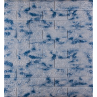 3Д панелі самоклейка під цеглу синьо-білий мармур, м'які самоклеючі 3D панелі 700x770x5мм, Хмари (0111-5)