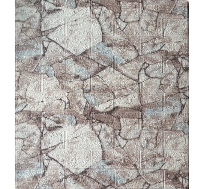 3Д панелі самоклейка під цеглу королівський мармур 700x770x3мм, стінові самоклеючі 3D панелі  (351-3)