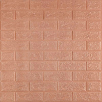 3Д панелі самоклейка, м'які стінові самоклеючі 3D панелі під цеглу 700x770x3мм, Кофе з молоком (348-3)