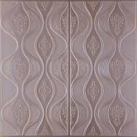 3Д панелі самоклейка, м'які стінові самоклеючі 3D панелі 700x700x5мм, Рожеве золото хвилі (3526-5)