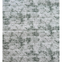 3Д панелі самоклейка, м'які стінові самоклеючі 3D панелі під цеглу 700x770x5мм, Сіро-зелений мармур (376-5)