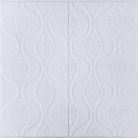 3Д панелі самоклейка, м'які стельові та стінові самоклеючі 3D панелі білі 700x700x5мм, Дизайн (3521-5)