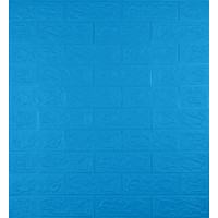3Д панелі самоклейка, м'які стінові самоклеючі 3D панелі під синю цеглу 700x770x5мм (003-5)
