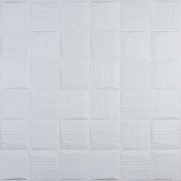 3Д панелі самоклейка, м'які стельові та стінові самоклеючі 3D панелі, Білі рвані кубики 700x700x8мм (185)