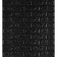 3Д панелі самоклейка, м'які стінові самоклеючі 3D панелі під чорну цеглу 700x770x7мм (019-7)