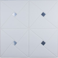 3Д панелі самоклейка, м'які стельові та стінові самоклеючі 3D панелі, Орігамі з дзеркалом 700x700x6,5 мм (172)