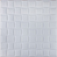 3Д панелі самоклейка, м'які стельові та стінові самоклеючі 3D панелі Біле плетіння 700x700x8мм (176)