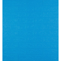 3Д панелі самоклейка, м'які стінові самоклеючі 3D панелі під синю цеглу 700x770x3мм (003-3)