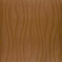 3Д панелі самоклейка, м'які стельові та стінові самоклеючі 3D панелі, Коричневі хвилі 700x700x7мм (372)