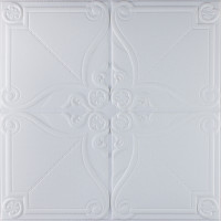 3Д панелі самоклейка, м'які стельові та стінові самоклеючі 3D панелі Біла квітка 700x700x6мм (165)