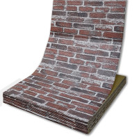 3Д панелі самоклейка під червону Катеринославську цеглу в рулоні 3,08м, стінові самоклеючі 3D панелі (043-3 рулон)