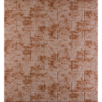 3Д панелі самоклейка, м'які стінові самоклеючі 3D панелі під цеглу червоний мармур 700x770x5мм (063-5)