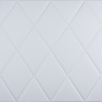 3Д панелі самоклейка, м'які стельові та стінові самоклеючі 3D панелі Білі ромби 700x700x7мм (162)