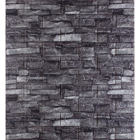 3Д панелі самоклейка під цеглу сірий пісковик 700x770x3мм, стінові самоклеючі 3D панелі (059-3)