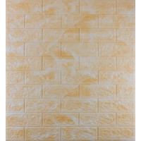 3Д панелі самоклейка, м'які стінові самоклеючі 3D панелі під цеглу світло-помаранчевий мармур 700x770x5мм (223)