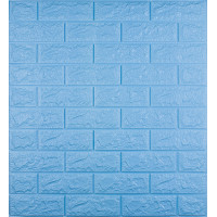 3Д панелі самоклейка, м'які стінові самоклеючі 3D панелі під блакитну цеглу 700x770x7мм (005-7)