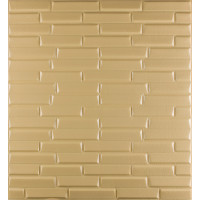 3Д панелі самоклейка, м'які стінові самоклеючі 3D панелі під цегляну кладку бежеву 700x770x6мм (032)