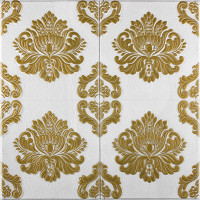 3Д панелі самоклейка, м'які стінові самоклеючі 3D панелі Білий вінтаж 700x700x5мм (201)