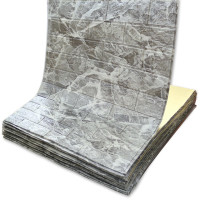 3Д панелі самоклейка, стінові самоклеючі 3D панелі під цеглу чорний мармур в рулоні 3,08м (061-3 рулон)