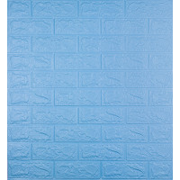 3Д панелі самоклейка, м'які стінові самоклеючі 3D панелі під блакитну цеглу 700x770x5мм (005-5)