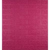 3Д панелі самоклейка під темно-рожеву цеглу 700x770x3мм, стінові самоклеючі 3D панелі (006-3)