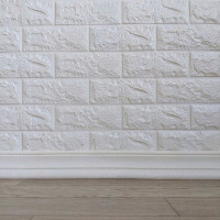 Самоклеючий гнучкий плінтус (багет) самоклейка 2400х80х10мм, Білий (121)