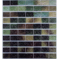 3Д панелі самоклейка, м'які стінові самоклеючі 3D панелі під зелену цеглу мікс 700x770x5мм (141)