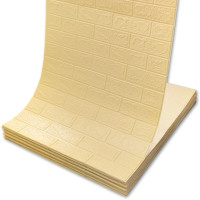 3Д панелі самоклейка в рулоні 3,08м, м'які стінові самоклеючі 3D панелі під бежеву цеглу (009-3 рулон)