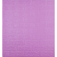 3Д панелі самоклейка, м'які стінові самоклеючі 3D панелі під пурпурну цеглу 700x770x5мм (014-5)