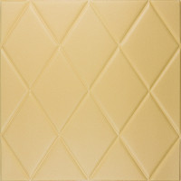 3Д панелі самоклейка, м'які стельові - стінові самоклеючі 3D панелі Бежеві ромби 700x700x7мм (168)