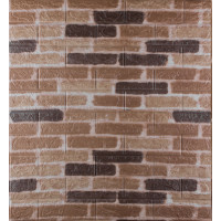 3Д панелі самоклейка під коричневу Катеринославську цеглу 700x770x3мм, стінові самоклеючі  3D панелі (346-3)