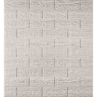 3Д панелі самоклейка, м'які стінові самоклеючі 3D панелі під світло-сірий цегла в смужку 700x770x5мм (330-5)