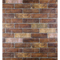 3Д панелі самоклейка, м'які стінові самоклеючі 3D панелі під коричневу Катеринославську цеглу 700x770x5мм (179-5)