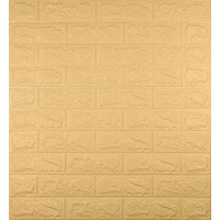 3Д панелі самоклейка, м'які стінові самоклеючі 3D панелі під бежеву цеглу 700x770x5мм (009-5)